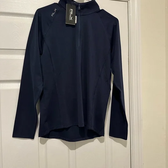 NWT NEW Ralph Lauren RLX Golf Jersey Quarter-Zip Pullover NAVY BLUE - Picture 9 of 11